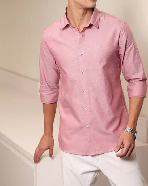 Shein Shein Men's Elegant Medium Length Spread Collar Full Sleeve Shirt